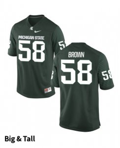 Men's Michigan State Spartans NCAA #58 Spencer Brown Green Authentic Nike Big & Tall Stitched College Football Jersey BV32X22SN